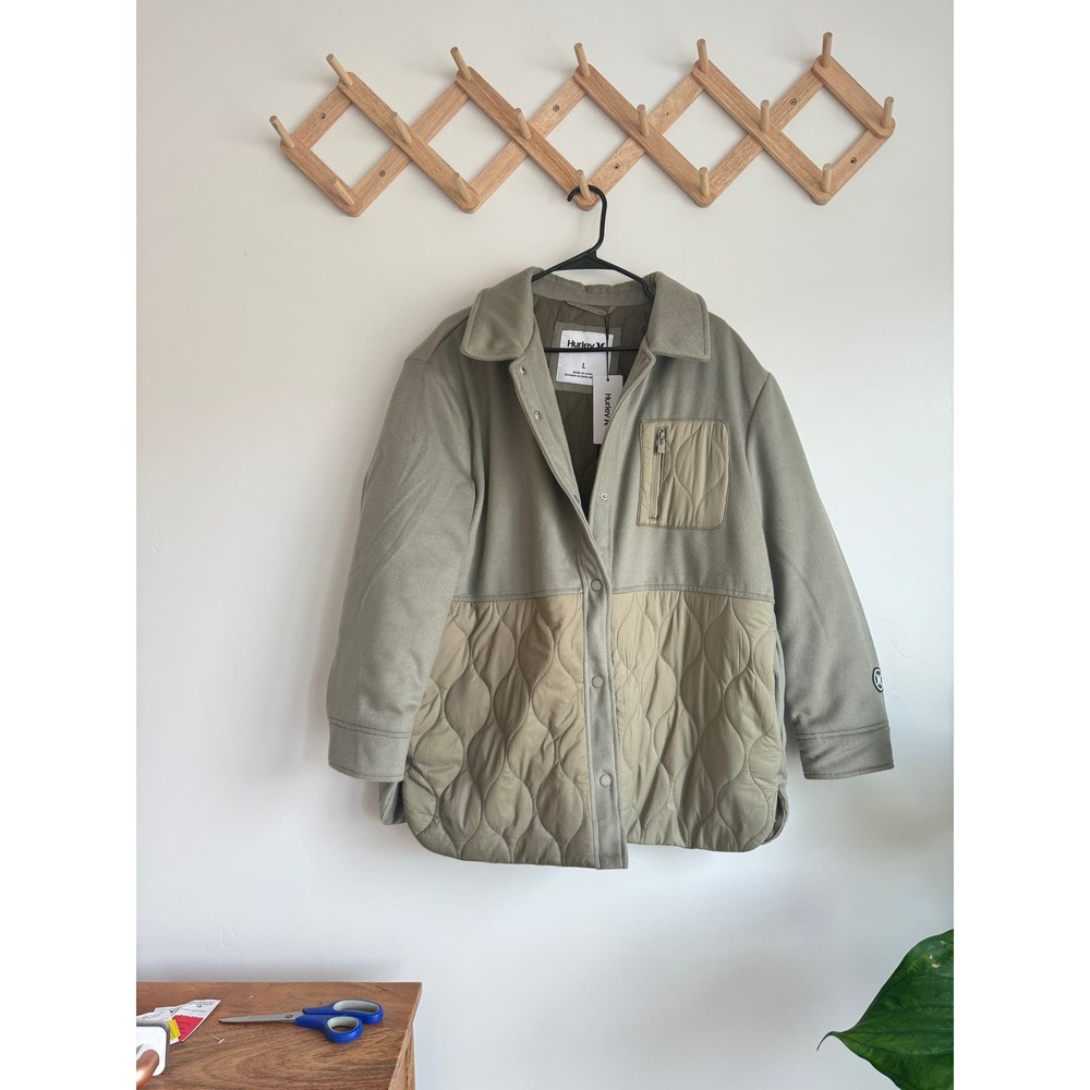 Hurley Tilden Mixed Media Onion Quilt Shacket Size Large